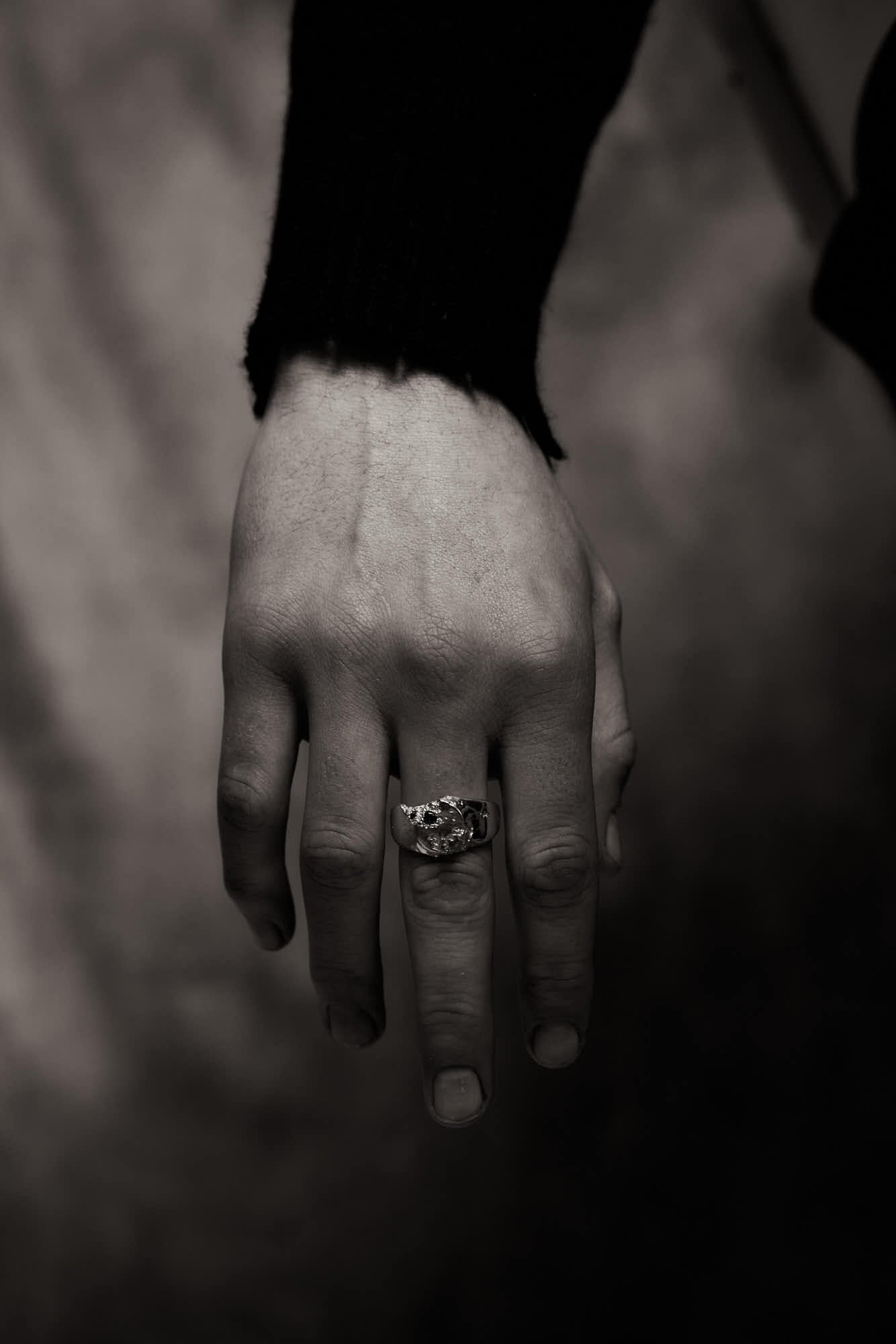 Emerald Signet Ring on Hand